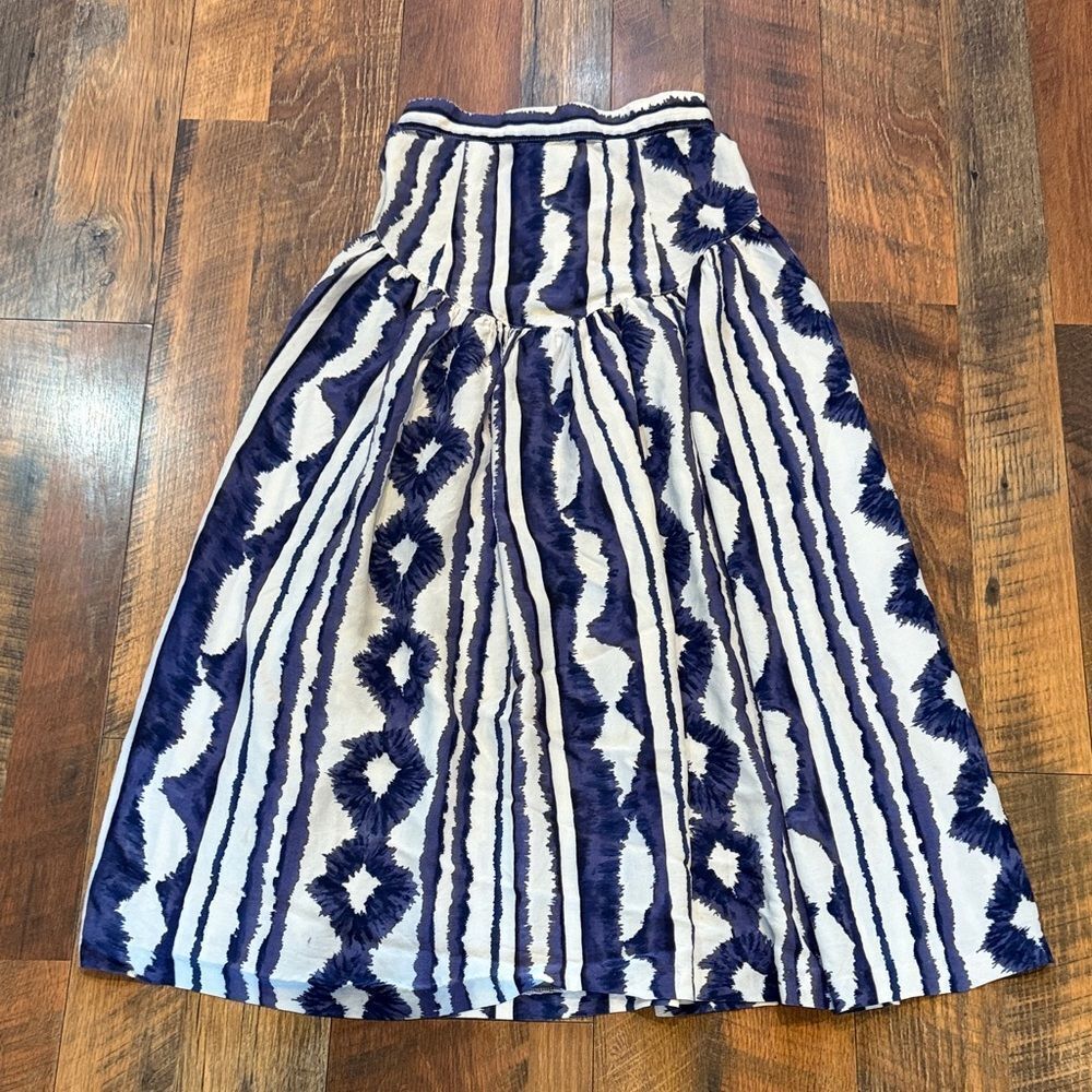 Karen Kane vintage  Navy and White A-Line Skirt 4 (500)